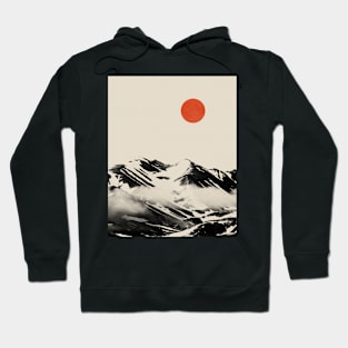 Red moon Minimal landscape 2 Hoodie